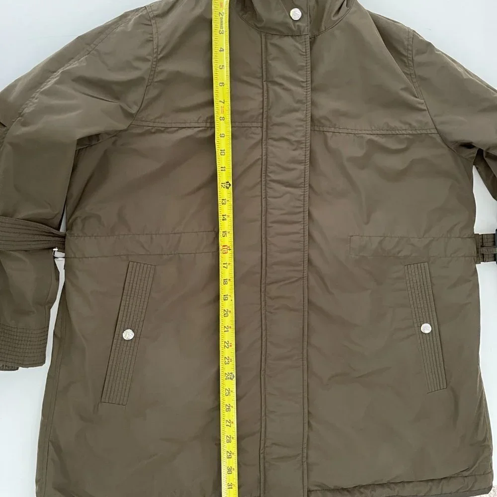 BURBERRY Portobello Women's Parka Hooded Jacket - 10 US Dark Olive - Picture 11 of 16
